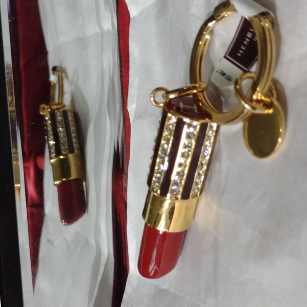 HENRI BENDEL Iconic Retired Enamel Crystal💄🗝️⛓️ Exclusive  Stormtreasures NWT - Picture 6 of 7